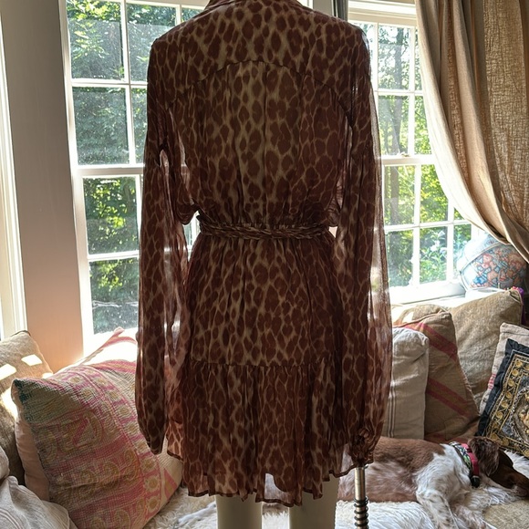 A.L.C leopard button down mini dress - Picture 5 of 10